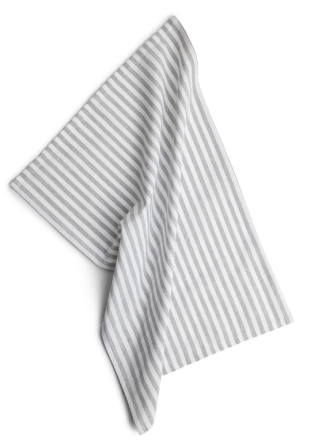 Kosta Linnewäfveriresirkulert kjøkkenhåndkle (40x60cm), Stripete, Grå