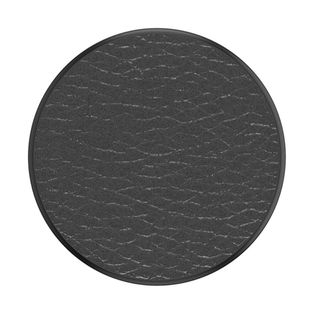 PopSockets Pebbled Vegan Leather Black Avtagbart Grip med Stativfunksjon Premium