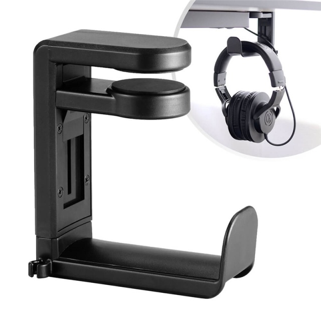 Desire2 Hållare för Hörlur/Headset Svart Monterat på skrivbordsskiva
