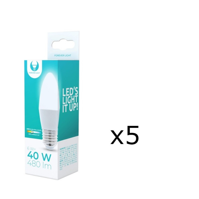LED-lampe E27, A65, 18W, 230V, 3000K 5-pakning, Varm hvit