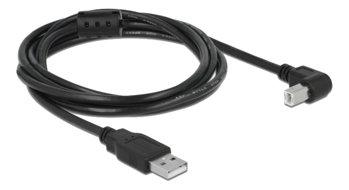 DeLOCK Kabel USB 2.0 Type-A hann > USB 2.0 Type-B hann vinklet 2