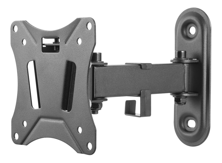 DELTACO Office, 2-veis vegg med full bevegelse, 13"-27", 25 kg, 75x75-100-100-100