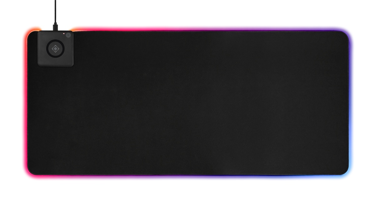 DELTACO GAMING DMP320 RGB-musematte, rask trådløs lading, 900x400x4mm