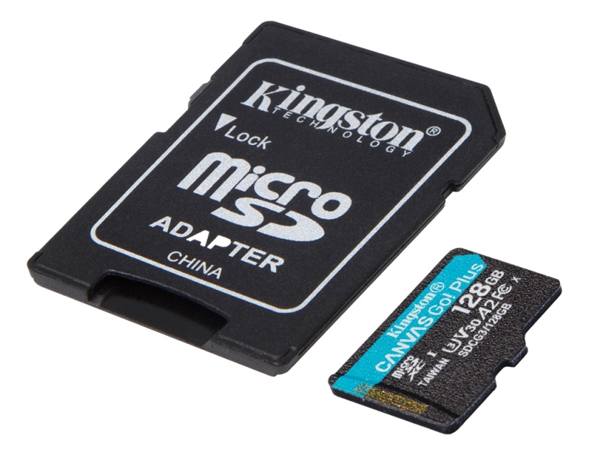 Kingston 128 GB microSDXC Canvas Go Plus 170R A2 U3 V30-kort + ADP