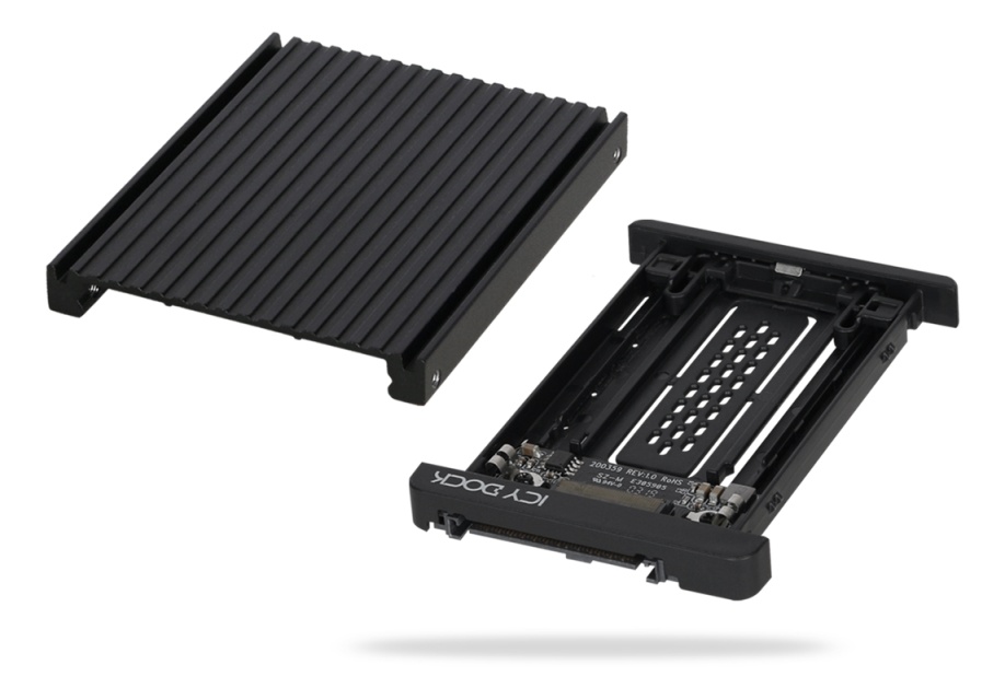ICY DOCK EZConvert M.2 NVMe > 2,5" U.2 NVMe SSD-konverter uten verktøy, svart