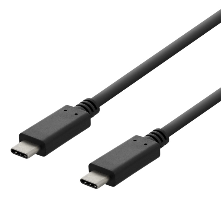 DELTACO USB 2.0-kabel, Type C - Type C, 2 m, svart