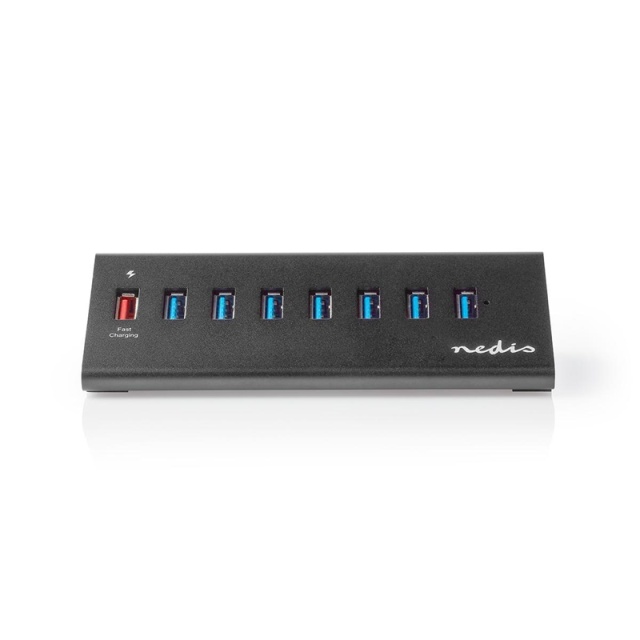 Nedis USB-hub | USB Micro-B Female | USB-A Female | 8-Port port(s) | QC3.0 / USB 3.2 Gen 1 | Nettstrøm drevet / USB-Strøm | 5 Gbps | 8x USB