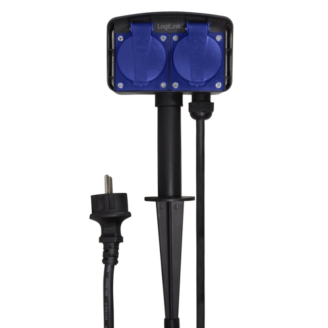 LogiLink Grenuttak 2-veis med jordspyd Utendørs bruk 2m