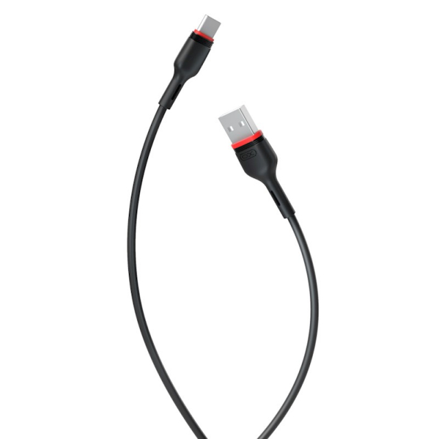 XO USB - USB-C-kabel, 1,0 m, 2,4A, svart
