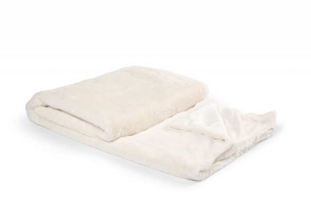 Kosta Linneväfveri Pledd i fuskepels Nordby, Creamy White