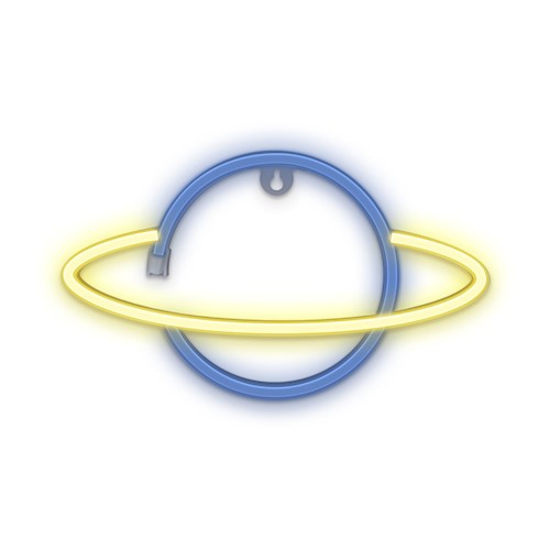 Forever Light Neon LED Light Saturn Battery + USB FLNE11, gul/blå