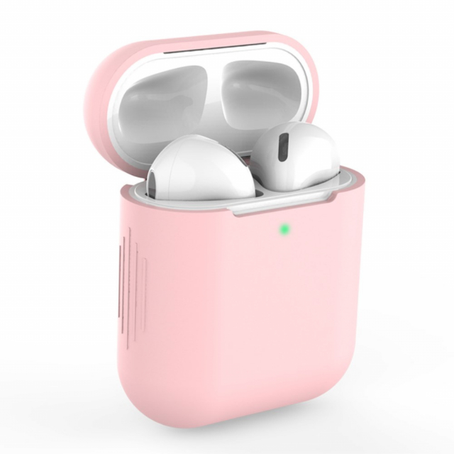 Beskyttelsesetui i silikon for Apple Airpods, rosa