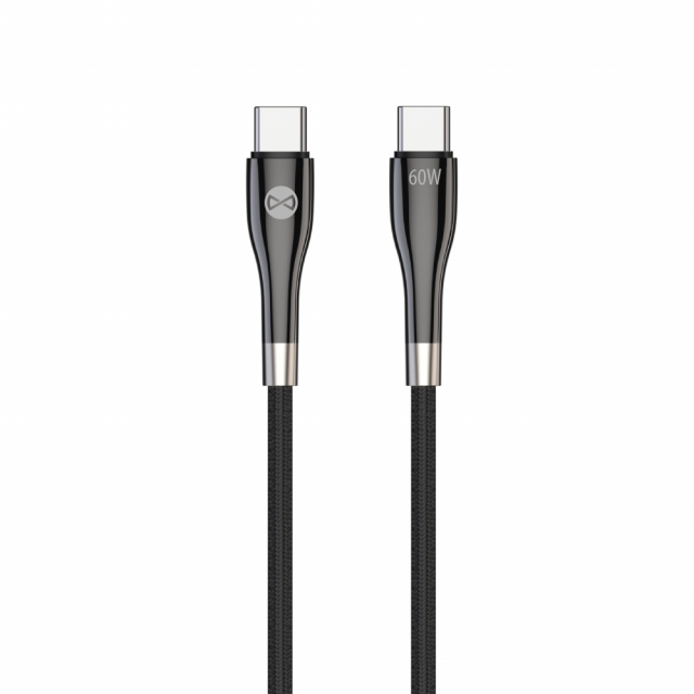 Forever Elegant kabel USB-C - USB-C 1,0 m 60W svart
