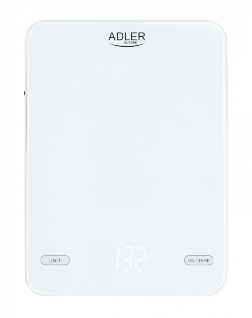 Adler AD 3177w Kjøkkenvekt 10 kg, USB-lading, hvit