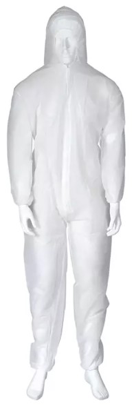 Kjeledress - engangs kjeledress med hette, XL, Hvit