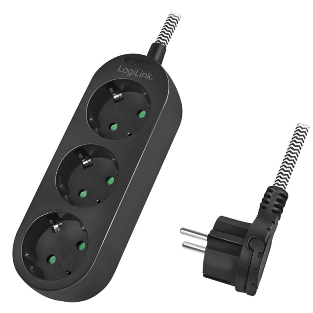 LogiLink 3-veis grenuttak med tekstilkabel