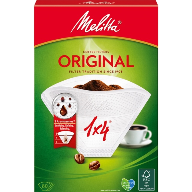 Melitta Kaffefilter 1x4 80-pakning (Merk 18 stk DFP)