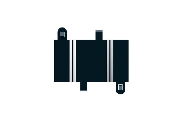 Scalextric 2 stk kvart rett 87 mm