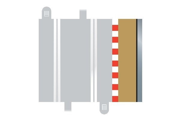 Scalextric Grenser og sperrer - Halv rett (for C8207)