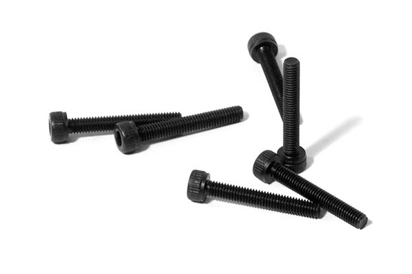 Skruer med hettehode M3 x 20 mm (svart/6 stk.)