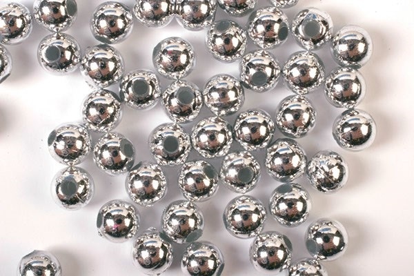 Plastperler 3 mm 500 g, sølv