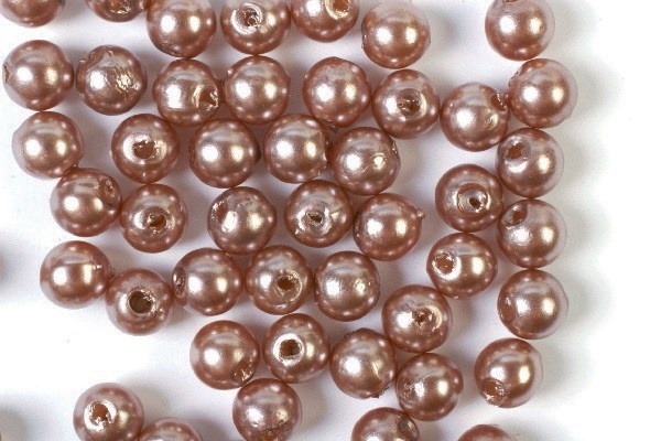 Plastperler 8 mm 500 g, brun