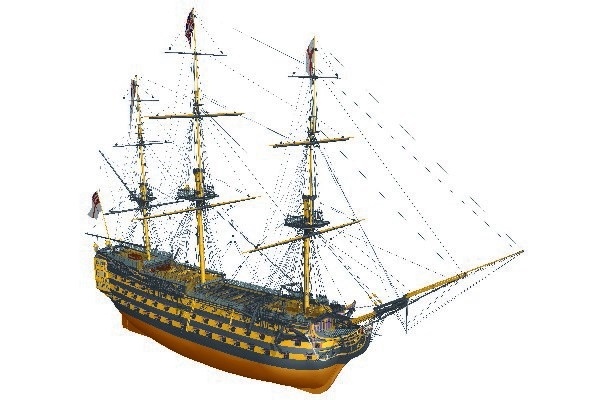 1:75 HMS Victory - Skrog i tre