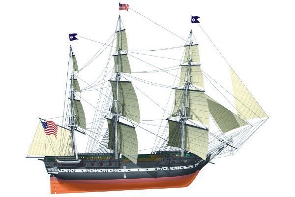1:100 USS Constitution - Skrog i tre
