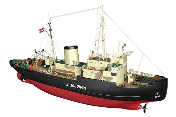 1:75 Elbjørn Icebreaker - Skrog i tre