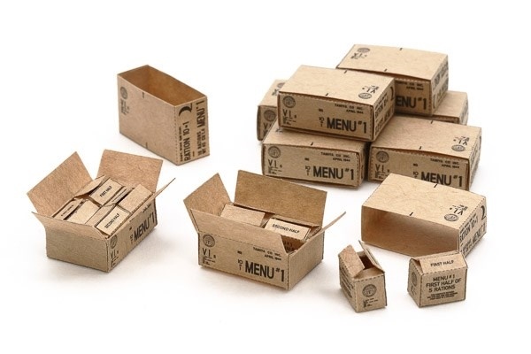 Tamiya 1:35 U.S. 10-i-1 rasjoneringskartonger (2. verdenskrig)