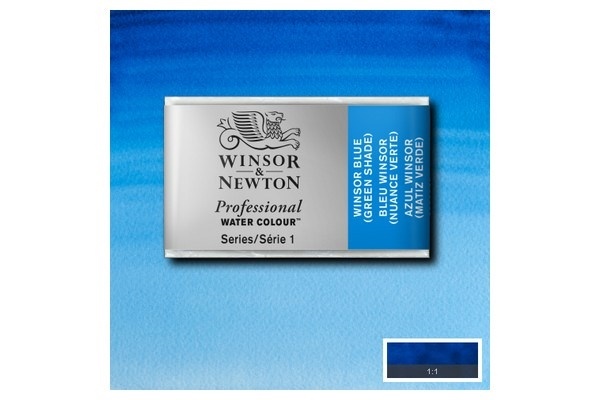 Winsor Prof Water Colour Pan/W Blue Gn 707