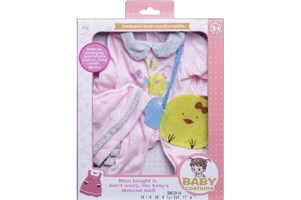 Sparkedrakt med lue og veske til MILLER Baby dukker