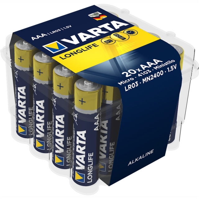 Varta Longlife AAA / LR03-batteri 20-pakning