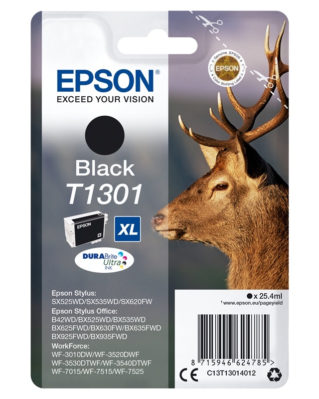 Epson Stag Enkeltpakke svart T1301 DURABrite Ultra-blekk