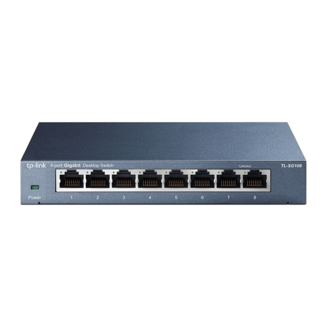 TP-LINK TL-SG108 Ikke-administrert Gigabit Ethernet (10/100/1000) Svart