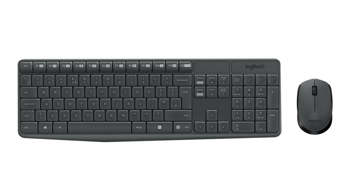 Logitech MK235 Keyboard RF Wireless QWERTY American International Grey