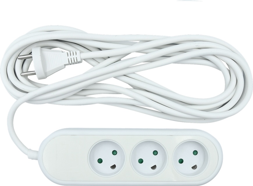 Nordic Quality Power 3-way socket w/dummyhole (D), 5m