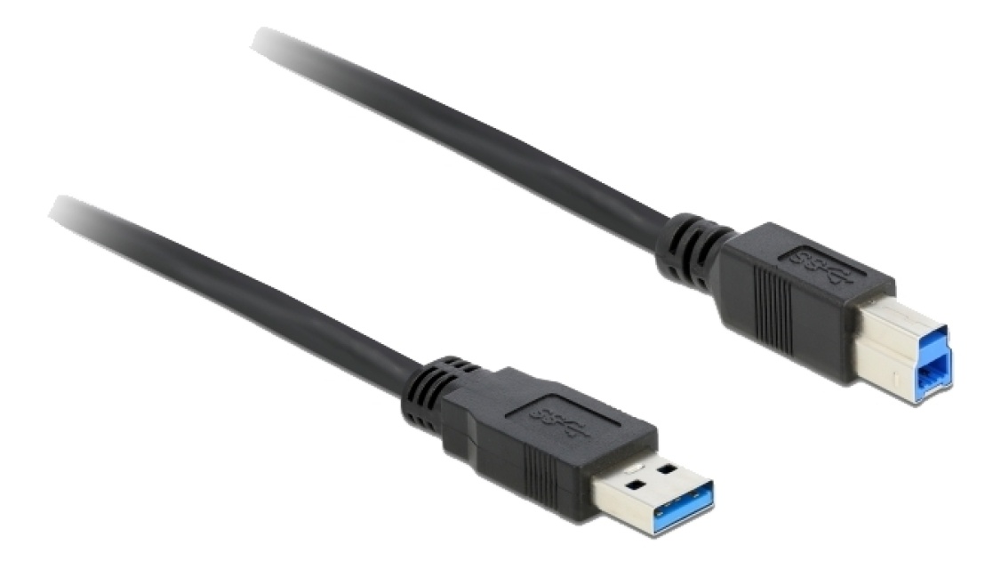 DeLOCK Kabel USB 3.0 Type-A hann > USB 3.0 Type-B hann, 0,5 m, svart