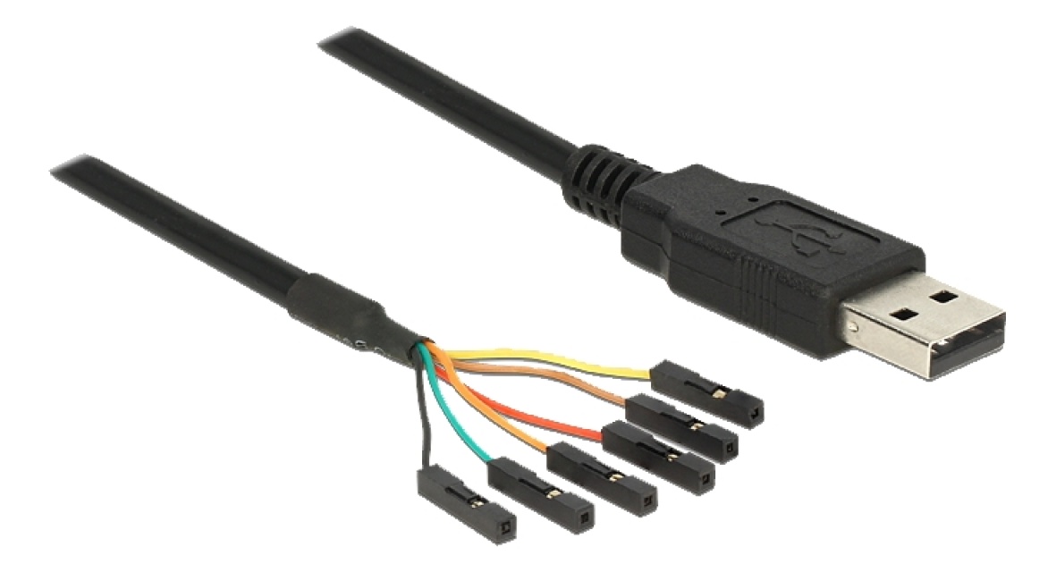 DeLOCK USB 2.0 til seriell TTL-omformer med 6-pinners hunnhode separat 1,8 m (5 V)