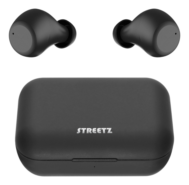 Streetz Trådløse in-ear-hodetelefoner med ladeetui, BT 5, TWS, svart