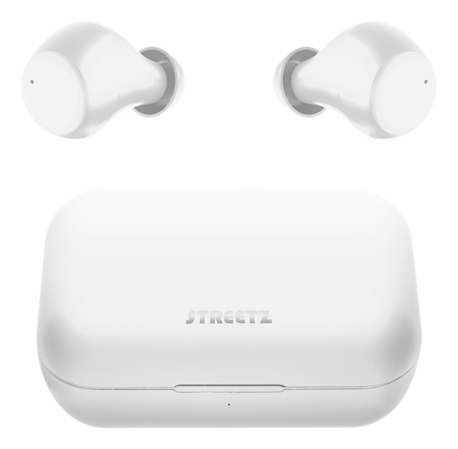 Streetz Trådløse in-ear-hodetelefoner med ladeetui, BT 5, TWS, hvit