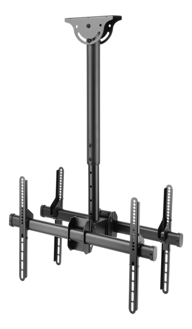 DELTACO OFFICE Teleskopisk dobbelt monitor takfeste, 37-70", 560-910mm