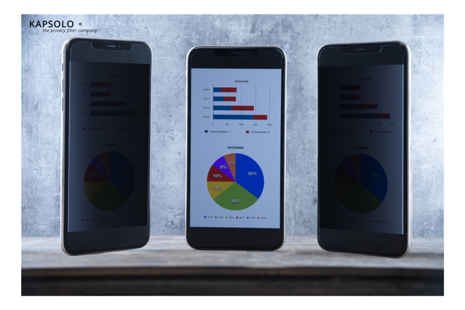 KAPSOLO 4-veis selvklebende personvernfilter for iPhone 12 Pro Max