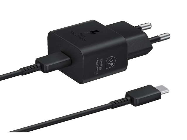 Samsung EP-T2510N GaN vegglader USB-C 25W + kabel, svart