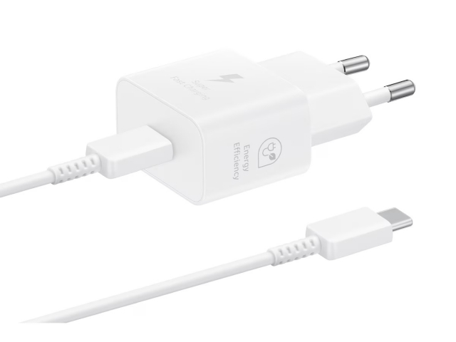 Samsung EP-T2510N GaN vegglader USB-C 25W + kabel, hvit