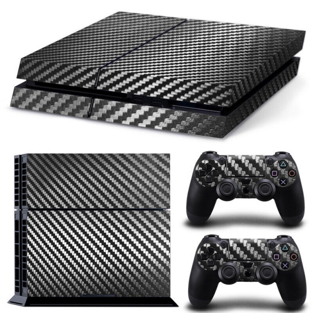 Karbonfiberlignende PS4-skall, svart