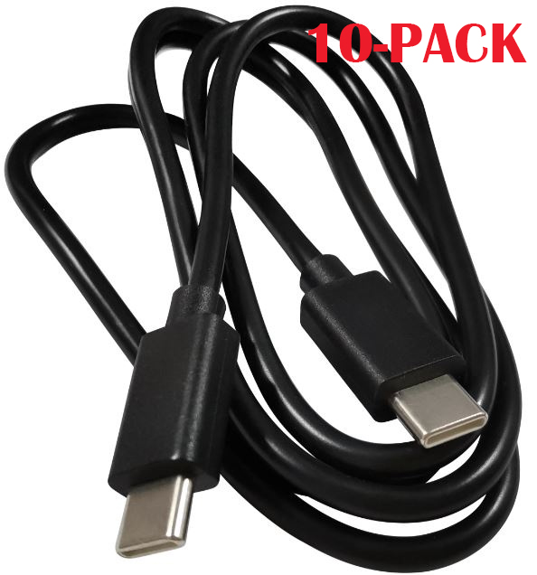 10-PACK USB-C-kabel - USB-C, 3A, 1m, svart
