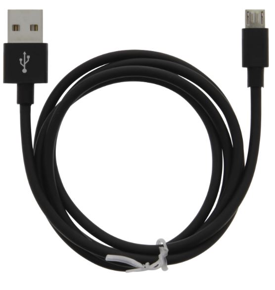 Kabel USB-A - MicroUSB 2,4A, 1 m, svart