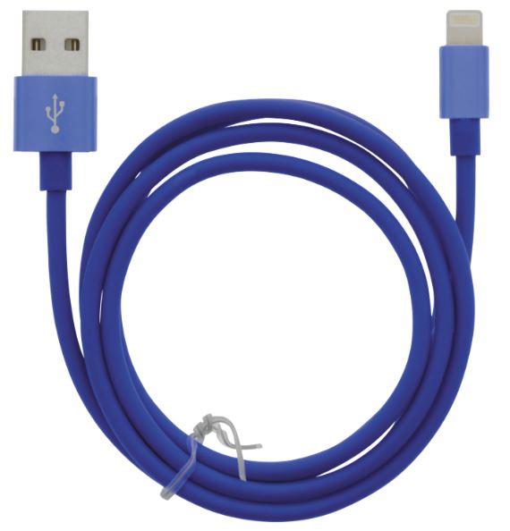 Kabel USB-A - Lightning 2,4A, 1 m, blå