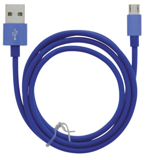 Kabel USB-A - MicroUSB 2,4A, 1 m, blå